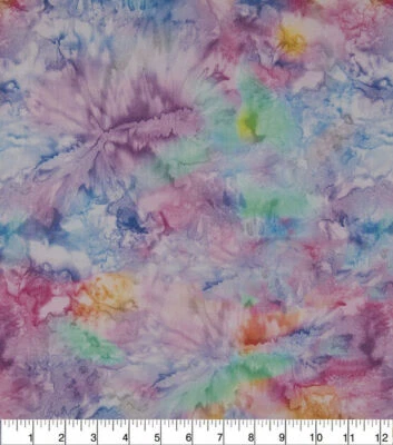 Tie Dye Style Fabric 100% Cotton FQ HY BTY U Choose Looks like Watercolor Art - Image 1 of 2