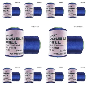 10X Double Bell Viscose Rayon Thread for Embroidery Color Dark Blue Shade No.23D - Picture 1 of 3