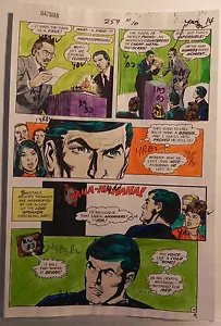 BATMAN #259 WORLD'S FINEST V 1 COLOR ORIGINAL PRODUCTION ART PG13 HAND COLORED - Picture 1 of 1