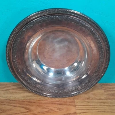 复古“Reed and Barton”经典玫瑰10英寸镀纯银糖果盘碗1201 — 第 1/4 张图片