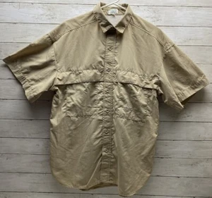 Tarponwear Men’s Short Sleeve Vented Fishing Shirt Size Large Beige Lightweight - Picture 1 of 23
