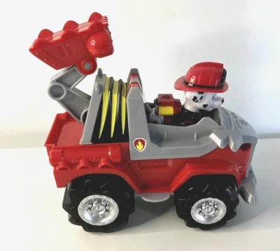 Paw Patrol Dino Rescue Marshall's Deluxe Rev Up Vehicle Fire Truck and Figure - Image 1 of 4