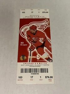 Blackhawks Red Wings Ticket Stub 2007 Draper Season Cover NHL Rivalry Game - Picture 1 of 2
