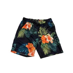Matix Blue Hawaiian Floral Pockets NWOT Small Mens Swim Trunks Shorts - Picture 1 of 8