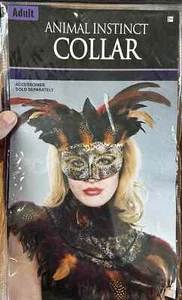 Voodoo Witch Dr. Collar Snake Skin w Feathers Necklace Adult Costume Halloween - Picture 1 of 2