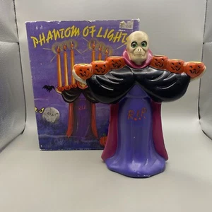 FIGURA DE TERROR CALAVERA FANTASMA DE LUCES AÑOS 80 CANDELABRO 6 VELAS Y CAJA ORIGINAL - Imagen 1 de 6