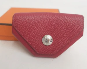 Authentic Hermes Le Vingt Quattre Leather Coin Purse Case Small Wallet #34710 - Picture 1 of 22