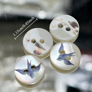 10pcs 2-hole Flat Button Natural Shell Bird Garment DIY Shirt Coat Sewing Craft - Picture 1 of 6