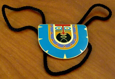 LAUREL BURCH Blue Enamel KUBERA PENDANT NECKLACE on Black Cord Chain - Image 1 of 4