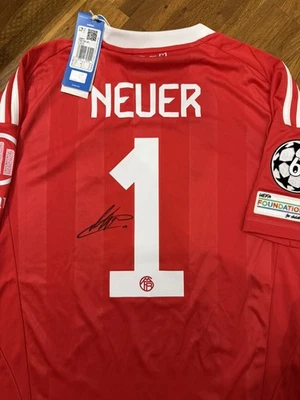 —Signiert— FC Bayern München CL Torwart-Trikot Manuel Neuer #1 Größe M Neu - Bild 1 von 4