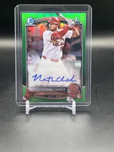 2025 Bowman Chrome Nathan Church Gteen Refractor Auto /99 Cardinals - Bild 1 von 2