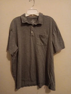 George Polo, Men's size XL 46-48 pullover shirt, short Sleeve, Gray & White, EUC - Picture 1 of 6