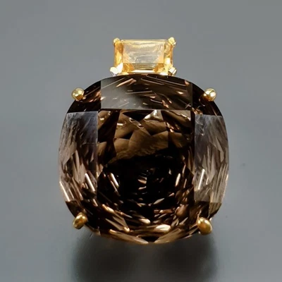 Popular jewelry 30 ct Natural Smoky Quartz Pendant 925 Sterling Silver  /NP52168 - Image 1 of 4