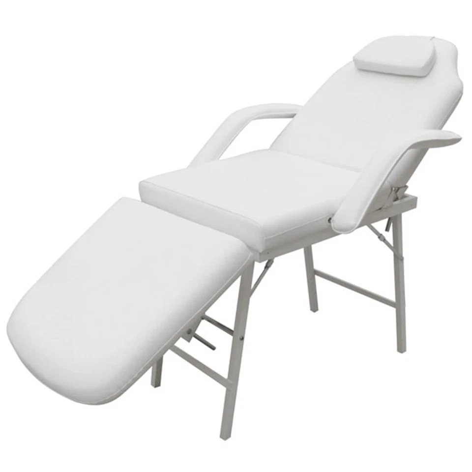 vidaXL Treatment Chair with Adjustable Back and Footrest - White