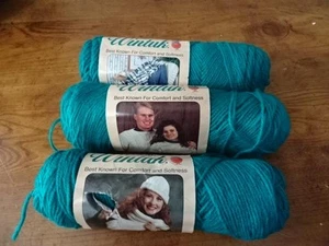 Lot 3 Vtg skeins CARON WINTUK yarn-acrylic-med weight-3 1/2 oz-DRK PERSIAN/blue - Imagen 1 de 4