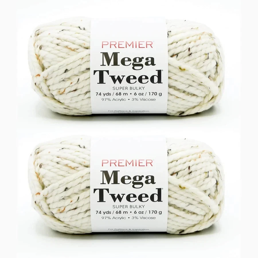 Premier Yarns Mega Tweed pacote com 2 "Cream Tweed" - Imagem 1 de 1
