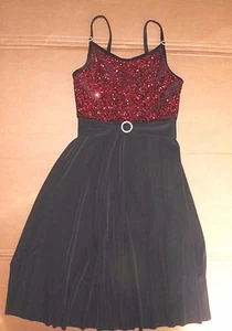 Nueva con etiquetas Camisa de Vestido Lentebrilla Cuerpo Estrás Deslizantes Rojo Negro Pequeño Adulto - Imagen 1 de 5