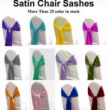 100 PACK 6” x 108” Satin Chair Sash Bow Bows Band Tie Wedding Party Decoration