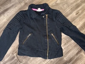 Cat & Jack Xs 4/5 Black Zip Up Sweatshirt Jacket Zipper Pockets Cotton Polyester - Picture 1 of 3