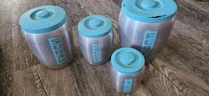 Turquoise Canister Set Of 4 - Picture 1 of 6