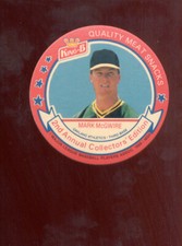 1989 King B MARK MCGWIRE Oakland Athletics Rare Disc Card Mint  