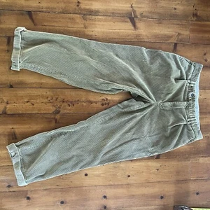 Barbour Men's Tan Cotton Straight Pleated Thick Corduroy Pants 34x29 Vintage - Picture 1 of 5
