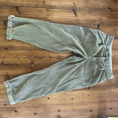 Barbour Men's Tan Cotton Straight Pleated Thick Corduroy Pants 34x29 Vintage - Image 1 of 4