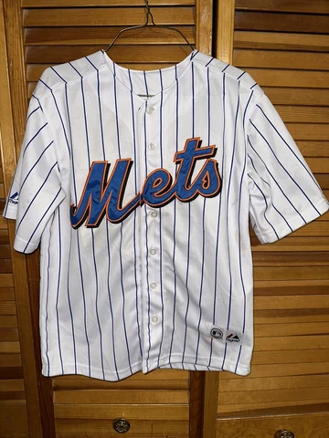 Youth Majestic Striped NY Mets Jersey #7 Jose Reyes NEW with Flaws Size 10/12 Cover