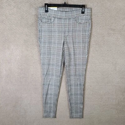 Seven7 Pants Womens Medium Black Beige Plaid Pull On Ponte Leggings Stretch NEW - Image 1 of 4