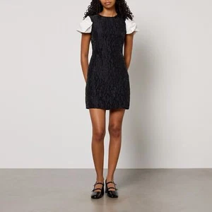 Neu mit Etikett Sister Jane DREAM Paddock Cloqué Minikleid Schleifenärmel schwarz Damen Large - Bild 1 von 14