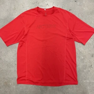 Arcteryx Motus Crew Shirt Logo Active Performance Athletic Outdoor Red L - Picture 1 of 7