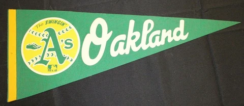 Vintage Oakland Athletics "The Swingin' A's" 30x12 Pennant Cover