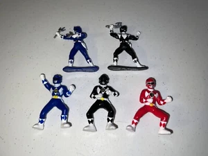 1993 Bandai Mighty Morphin Power Rangers Lot PVC 3" Mini Figures Red Black Blue - Picture 1 of 2