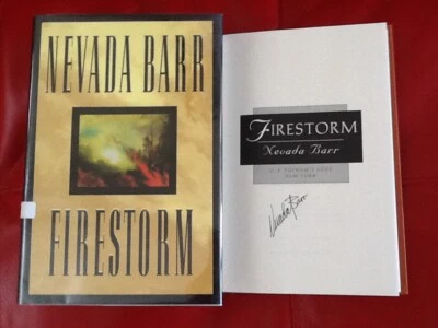 Nevada Barr SIGNED "FIRESTORM" Murder Detective Mystery HC/DJ 1996 Foto 1 de 4