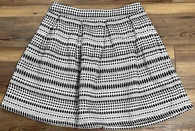 MIAMI White Black Pleated Fit Flare Mini Skirt Size Large Excellent Condition - Image 1 of 4