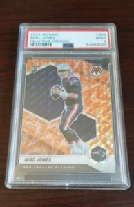 2021 Mosaic Orange Reactive Prizm #306 Mac Jones Rookie PSA 9 Patriots - Picture 1 of 2