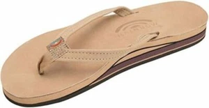 Women Rainbow Double Layer Premier Leather 1/2" Strap 302ALTSN Sierra Brown New - Picture 1 of 6