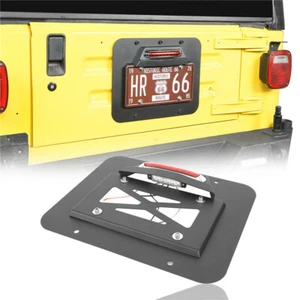 Tailgate Spare Tire Delete License Plate Mount &Light For 97-06 Jeep Wrangler TJ - Picture 1 of 9