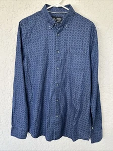 NWT New INDIGO STAR Men's Long Sleeve Denim Floral Print Button Front Shirt MED - Picture 1 of 8