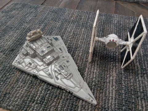Star Wars Vintage Kenner 1979 Die Cast Star Destroyer Complete+ 1978 Tie Fighter Cover