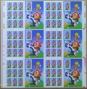 Sc# 3204 hoja superior de 60 hoja de prensa sin cortar sin número de placa Sylvester & Piolín - Imagen 1 de 2