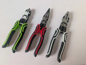 Pliers Set 3 pc Pliers Set Long Nose and Side Cutters + Wire Strippers!! - Picture 1 of 7