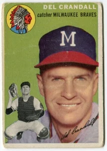 1954 Topps #12 Del Crandall Milwaukee Braves - Picture 1 of 2