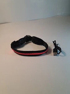 RED Led Dog Collar Safety, Night Collar Flashing Light Up, Battery OPERATED, NEW - Picture 1 of 4