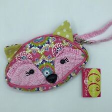 RETIRADO Douglas Toys Girls Pinky Fox Sillo-ette Plush Fabric Wristlet Purse NWT