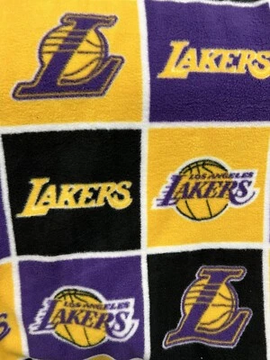 Lakers Fleece Fabric By The yard, 60” Wide, Blanket Fabric