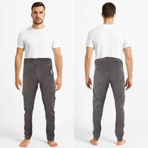 Pantalone Da Uomo Verde Oliva Taglia 50 In Cotone Gamba Affusolata Casual Slim - Picture 1 of 12