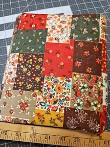 Vintage Kettle Cloth Linen Type Fabric Cotton Fall FLOWER POWER 1+ Yards  - Picture 1 of 5