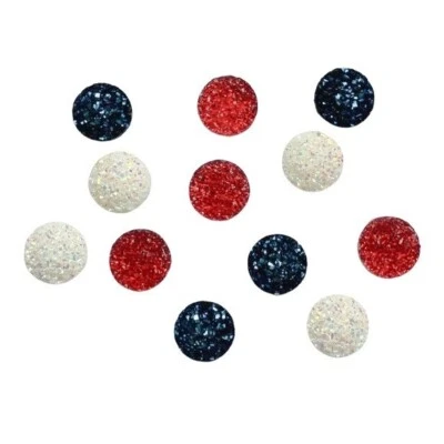 Patriotic Sparkle Dots - Craft Sewing Scrap - Shelly's Buttons - July 4 - Image 1 of 2