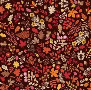Herbst Blumen, Blätter, Sonnenblumen, braun Stoff, Autumn Days Makower UK, TP-2595-V - Bild 1 von 1
